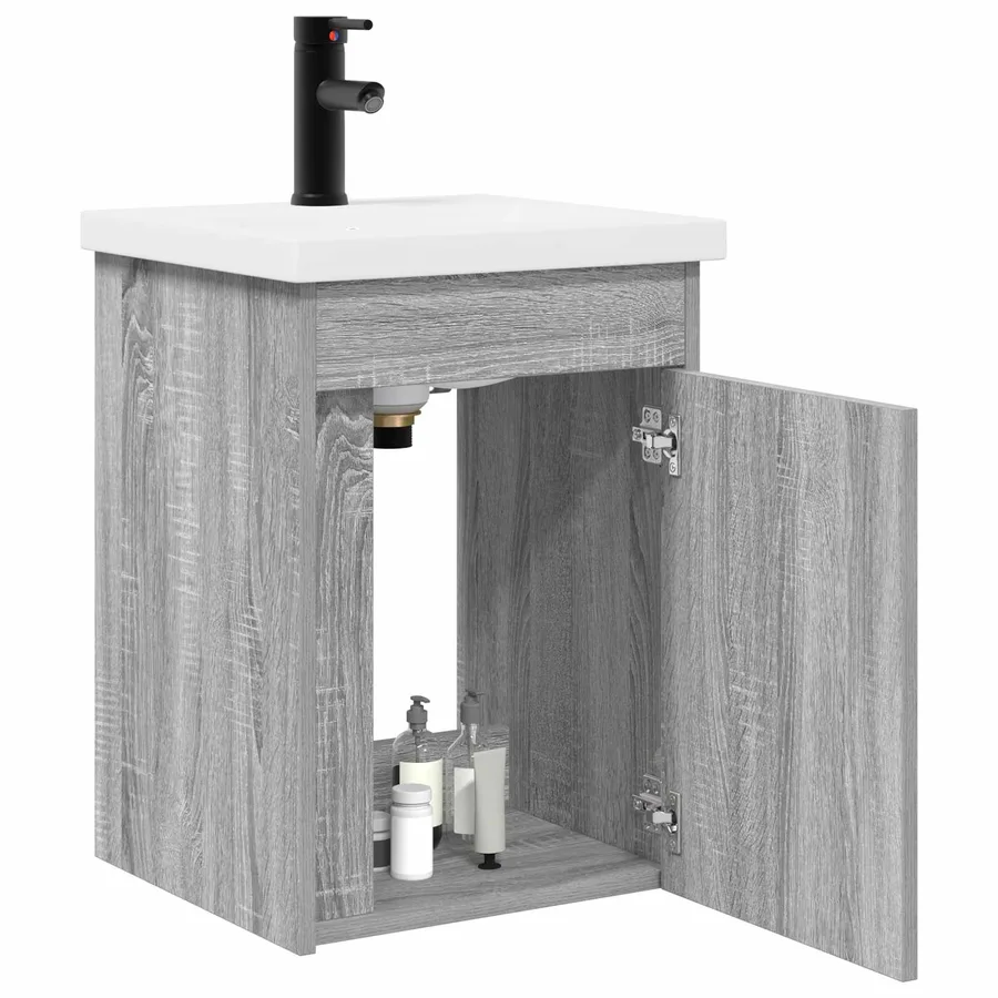 Meuble de salle de bain avec robinet Sonoma gris - 3