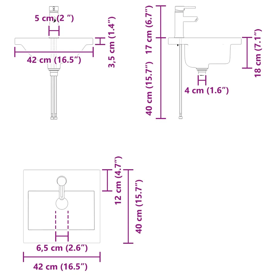 Meuble de salle de bain avec robinet Chêne artisanal - 12
