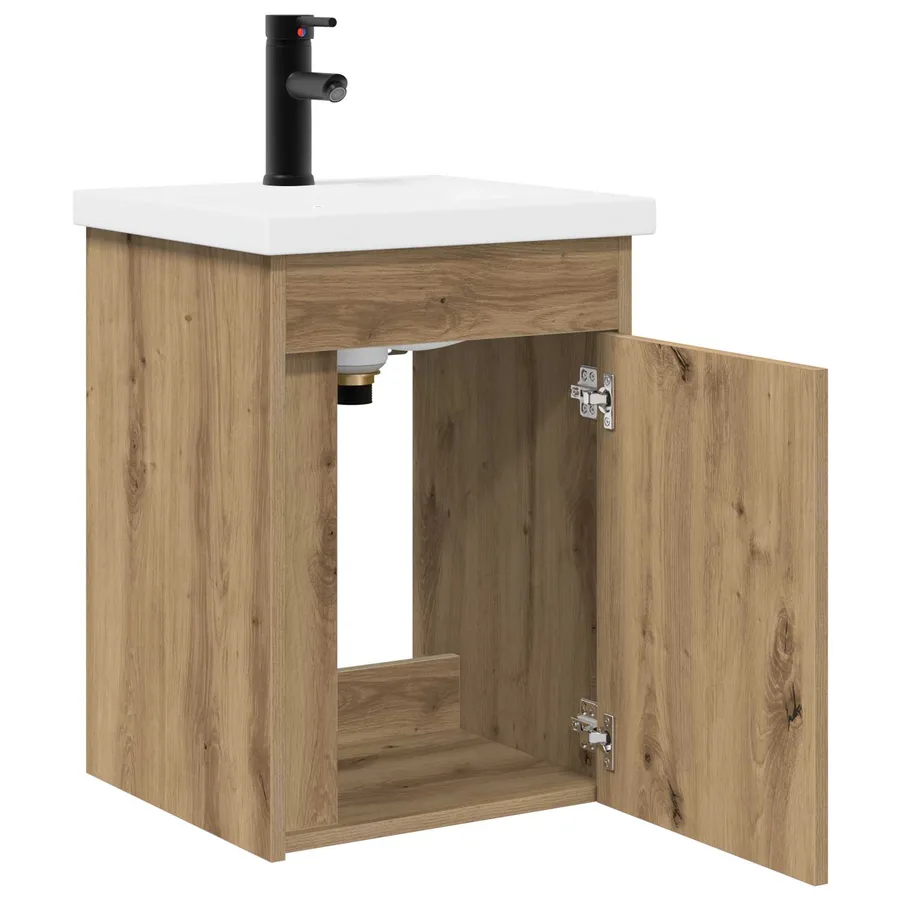 Meuble de salle de bain avec robinet Chêne artisanal - 4