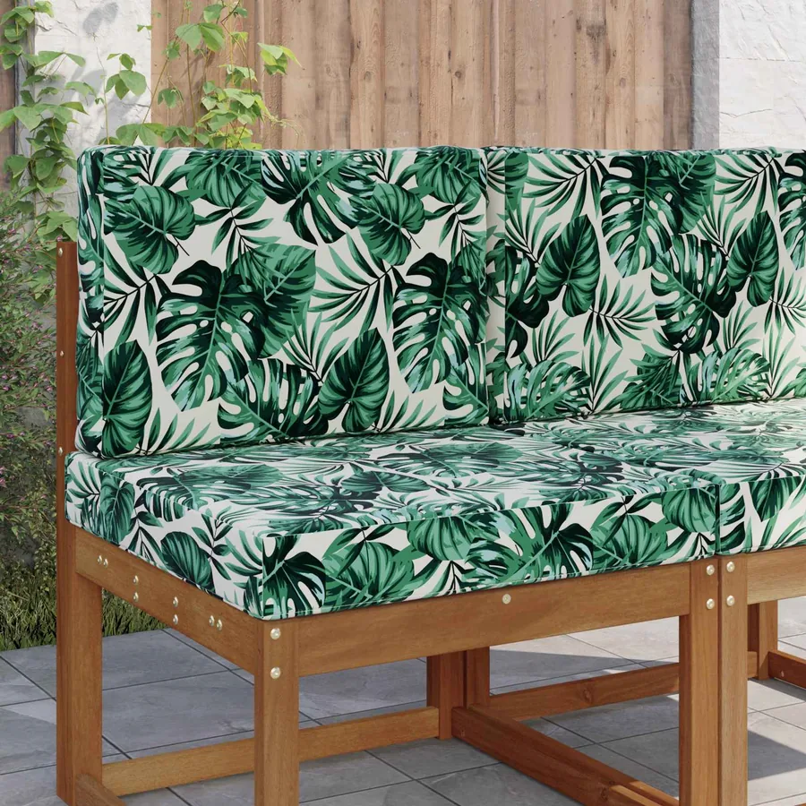 Coussin de canapé d'extérieur 2 pcs Motif feuille Polyester