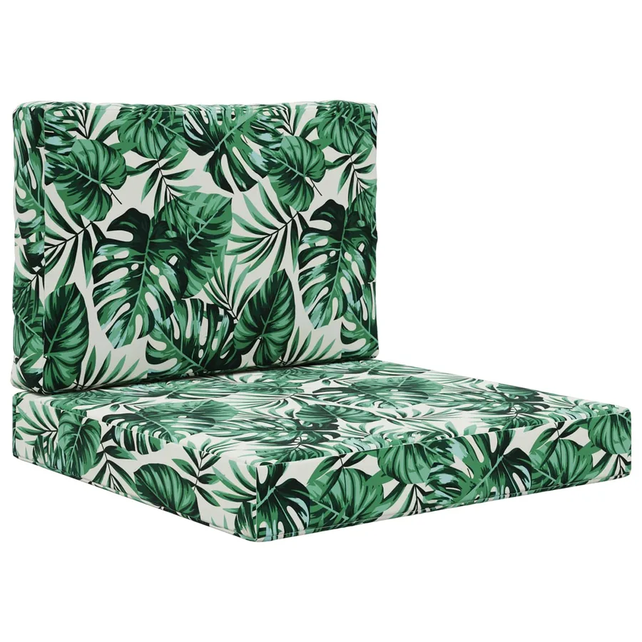 Coussin de canapé d'extérieur 2 pcs Motif feuille Polyester - 2