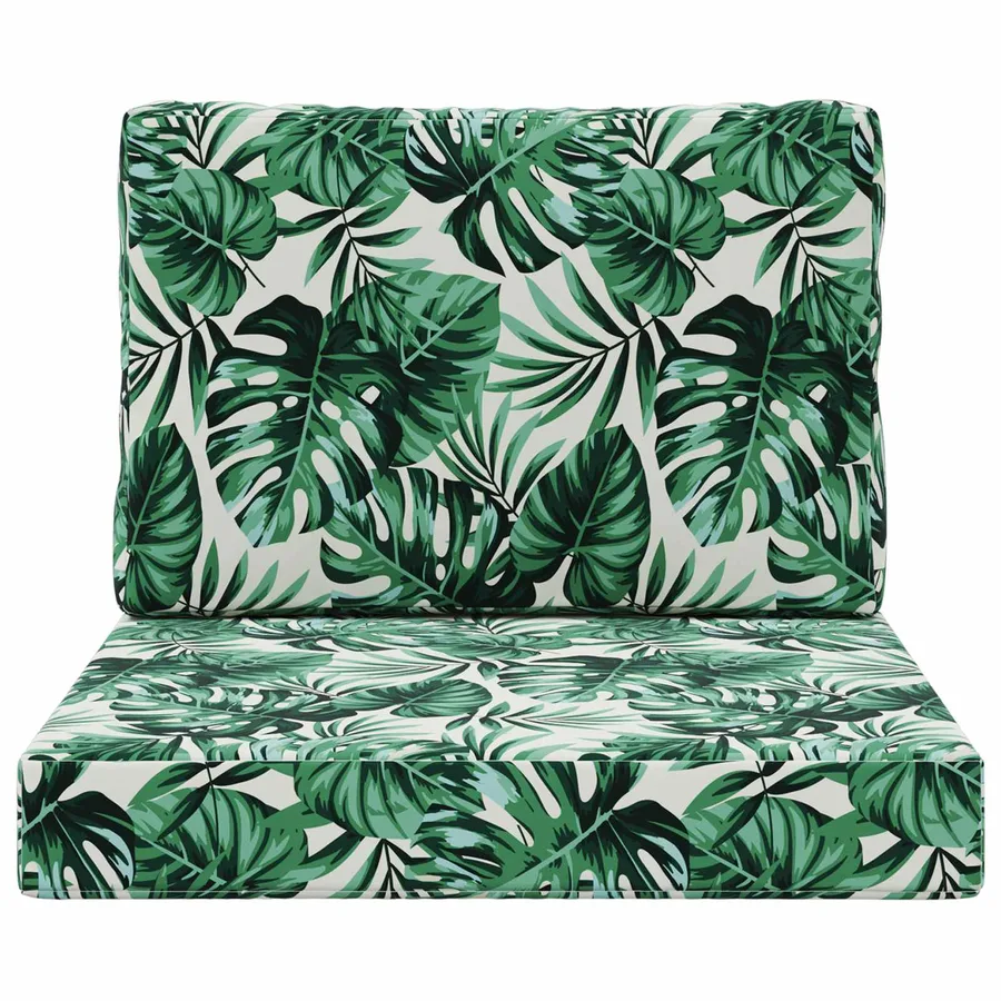 Coussin de canapé d'extérieur 2 pcs Motif feuille Polyester - 6