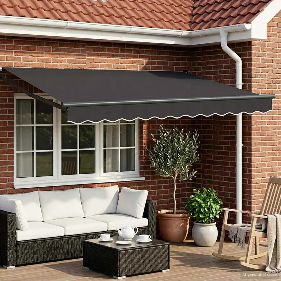 Auvent rétractable électrique Anthracite 3 x 2 m