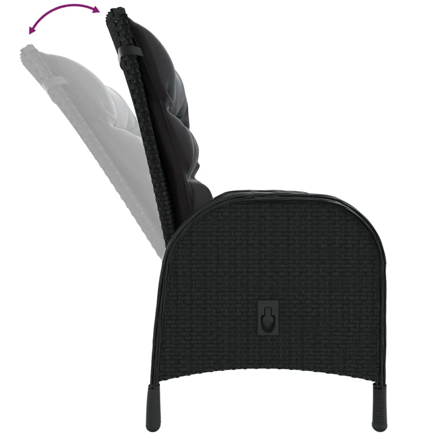 Ensemble de bistro de jardin 3 pcs Résine tressée Noir - 5
