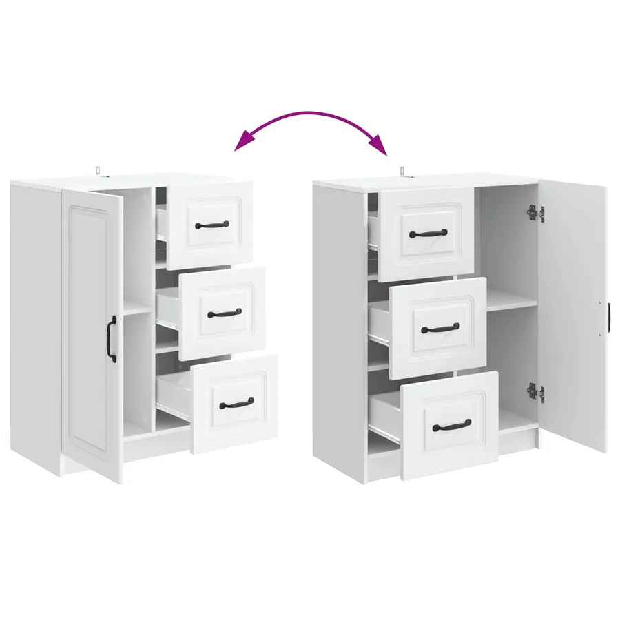 Buffet Blanc 66 x 34,5 x 87 cm Bois d'ingénierie - 10