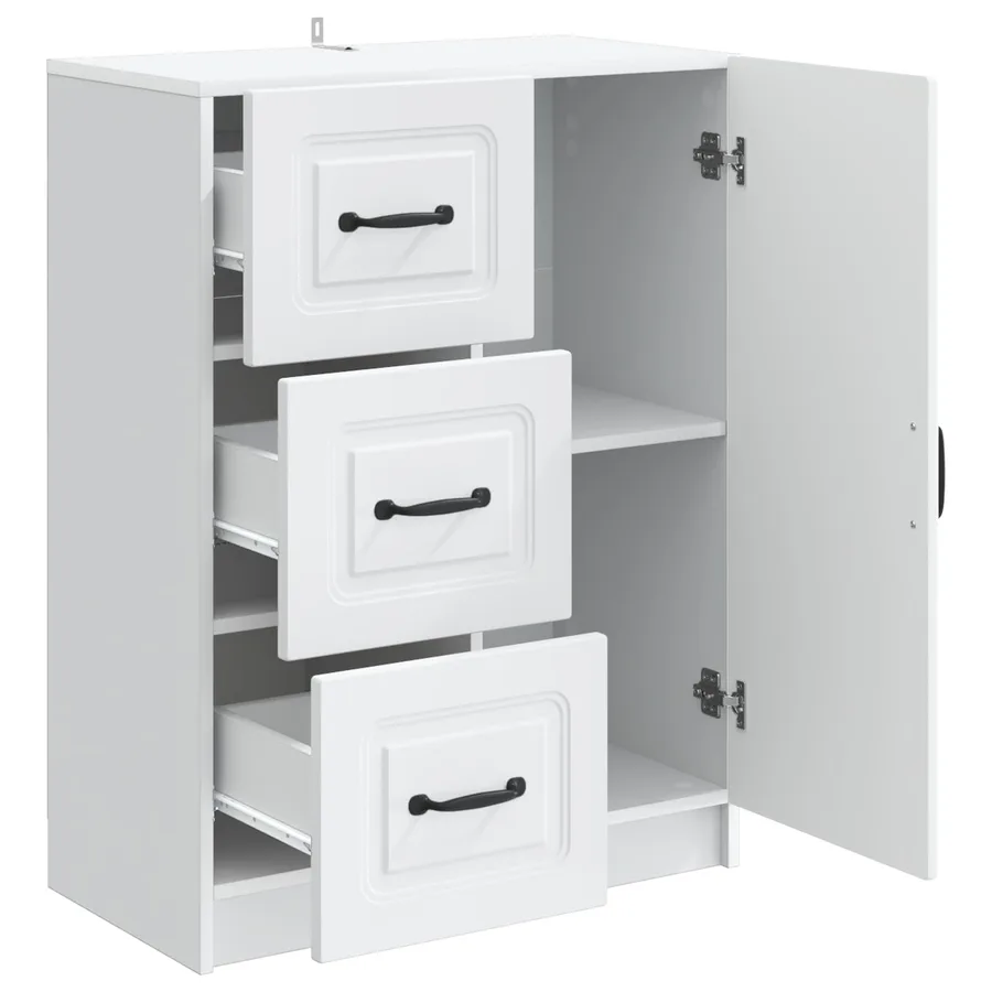 Buffet Blanc 66 x 34,5 x 87 cm Bois d'ingénierie - 5