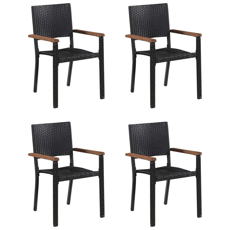 Ensemble à manger de jardin 5 pcs Noir - 2