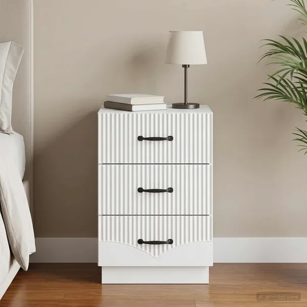 Cabinet de chevet Blanc 43 x 41 x 63,5 cm Bois d'ingénierie