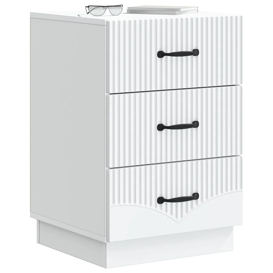 Cabinet de chevet Blanc 43 x 41 x 63,5 cm Bois d'ingénierie - 3