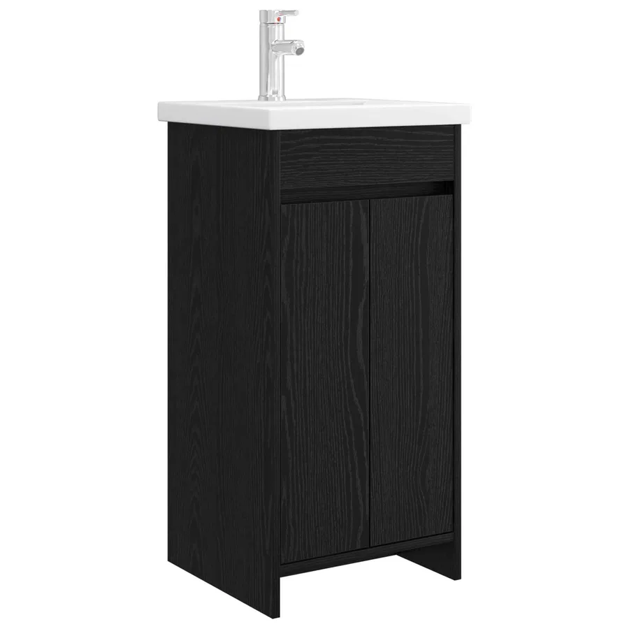 Meuble de salle de bain avec évier Chêne noir 42 x 40 x 84,5 cm - 2