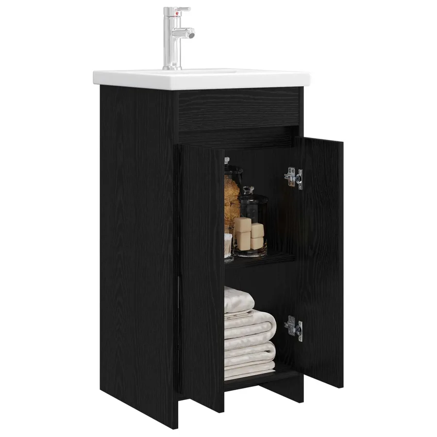 Meuble de salle de bain avec évier Chêne noir 42 x 40 x 84,5 cm - 3