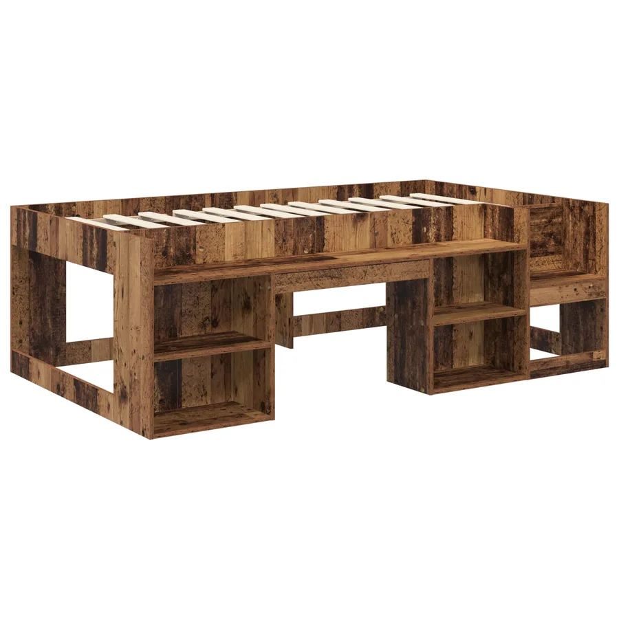 Cadre de lit pour enfants avec rangement Bois ancien - 3