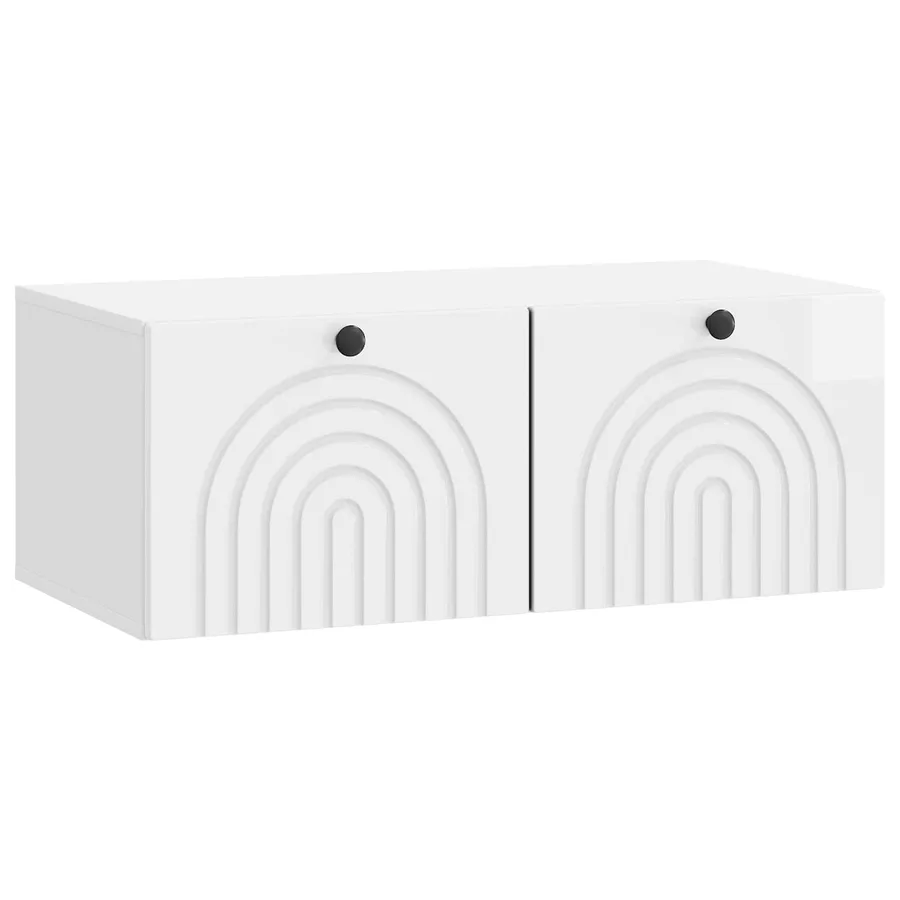 Meuble TV mural Montage mural Blanc brillant 78,5 x 41 x 30 cm - 2