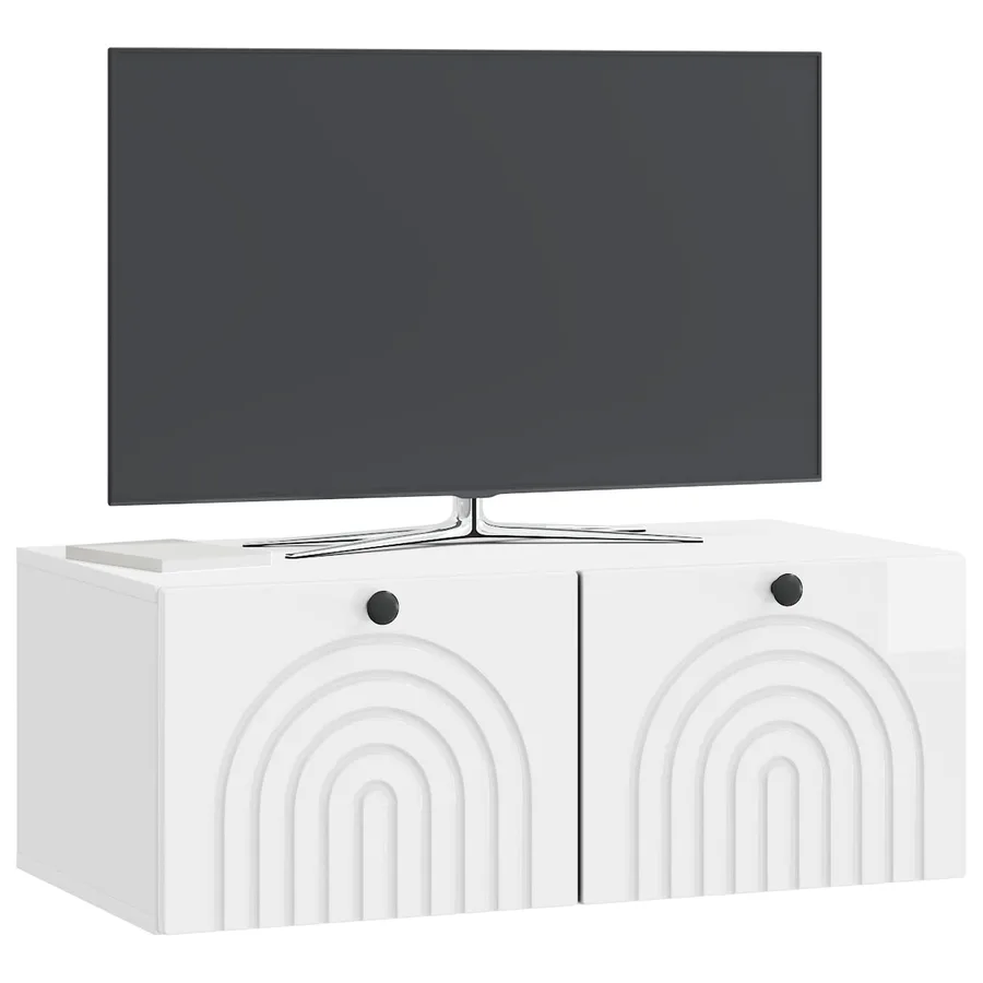 Meuble TV mural Montage mural Blanc brillant 78,5 x 41 x 30 cm - 3