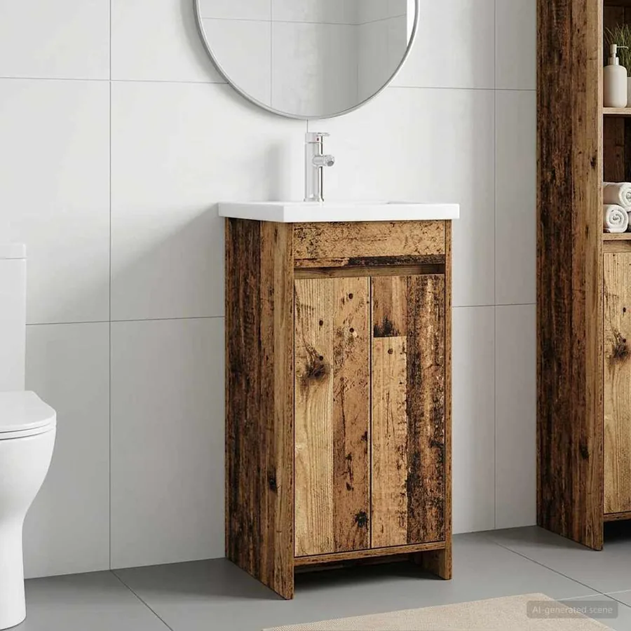Meuble de salle de bain avec évier Bois ancien