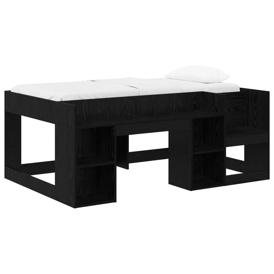 Cadre de lit pour enfants avec rangement Chêne noir 80 x 160 cm - 2