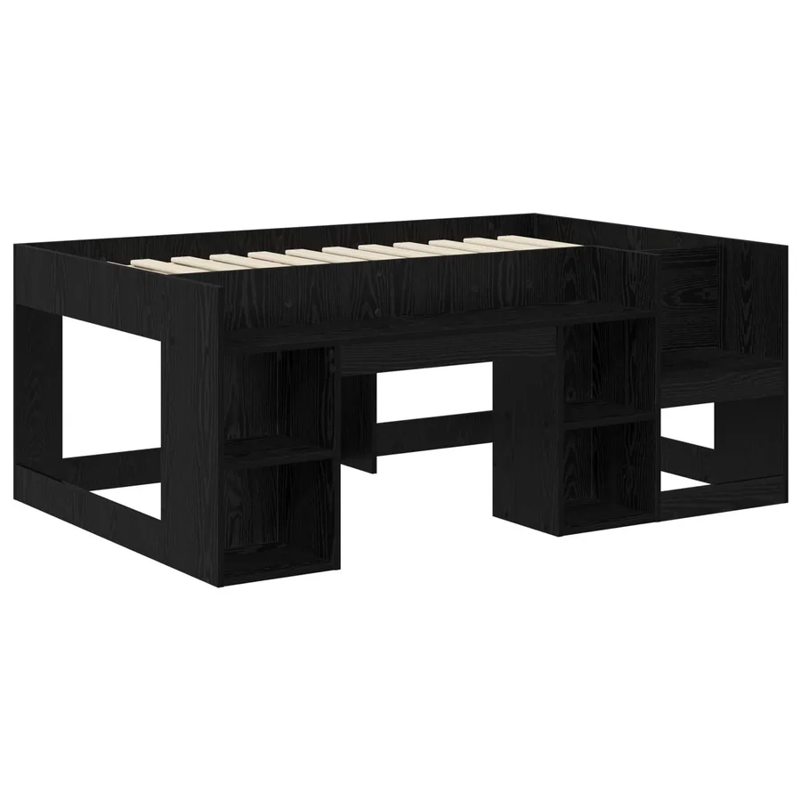 Cadre de lit pour enfants avec rangement Chêne noir 80 x 160 cm - 3