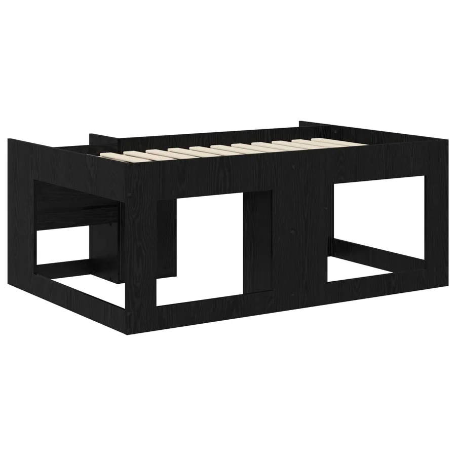 Cadre de lit pour enfants avec rangement Chêne noir 80 x 160 cm - 5