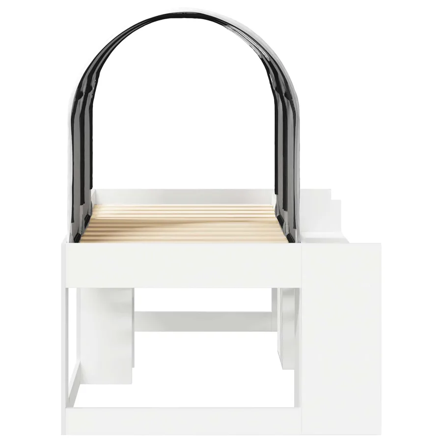 Lit avec Tunnel avec étagère 3 pc Blanc Bois d'ingénierie - 7