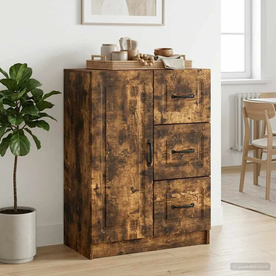 Buffet Chêne fumé 66 x 34,5 x 87 cm Bois d'ingénierie