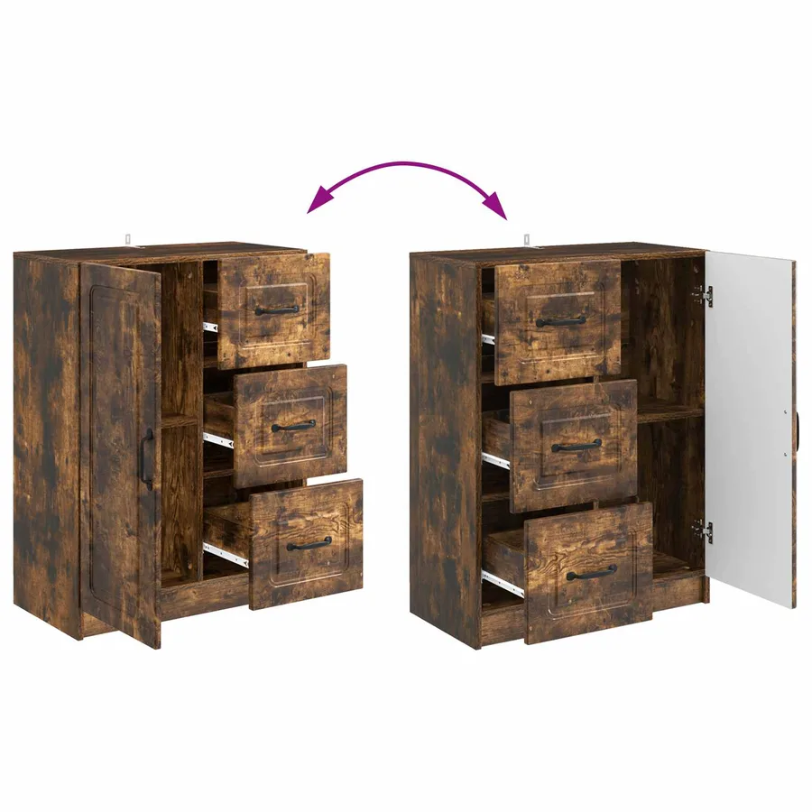 Buffet Chêne fumé 66 x 34,5 x 87 cm Bois d'ingénierie - 10