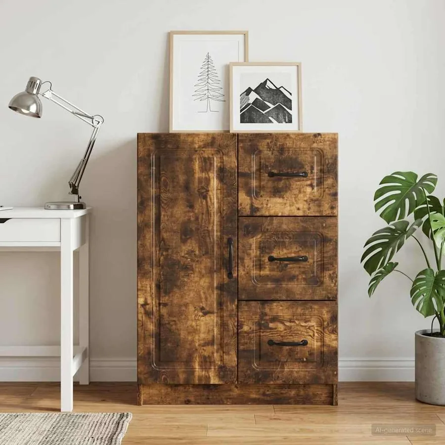 Buffet Chêne fumé 66 x 34,5 x 87 cm Bois d'ingénierie - 4