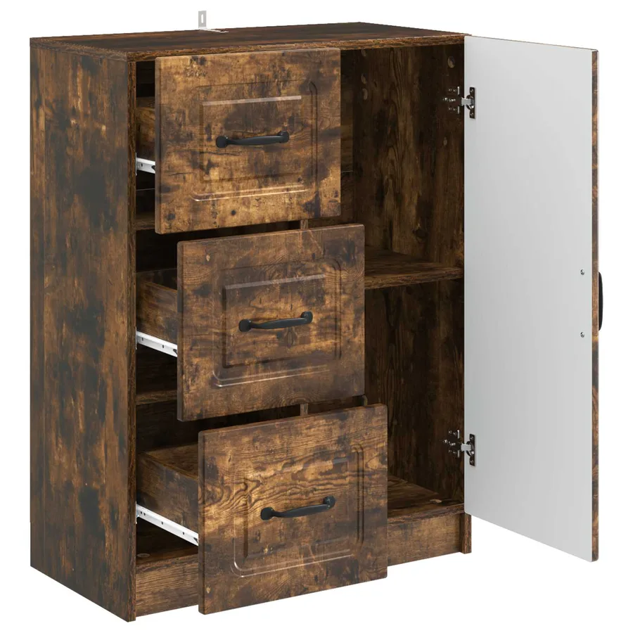 Buffet Chêne fumé 66 x 34,5 x 87 cm Bois d'ingénierie - 5