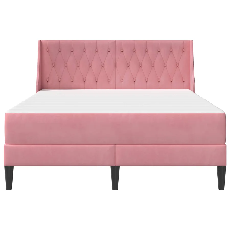 Cadre de lit avec matelas Rose 120 x 190 cm Velours - 6