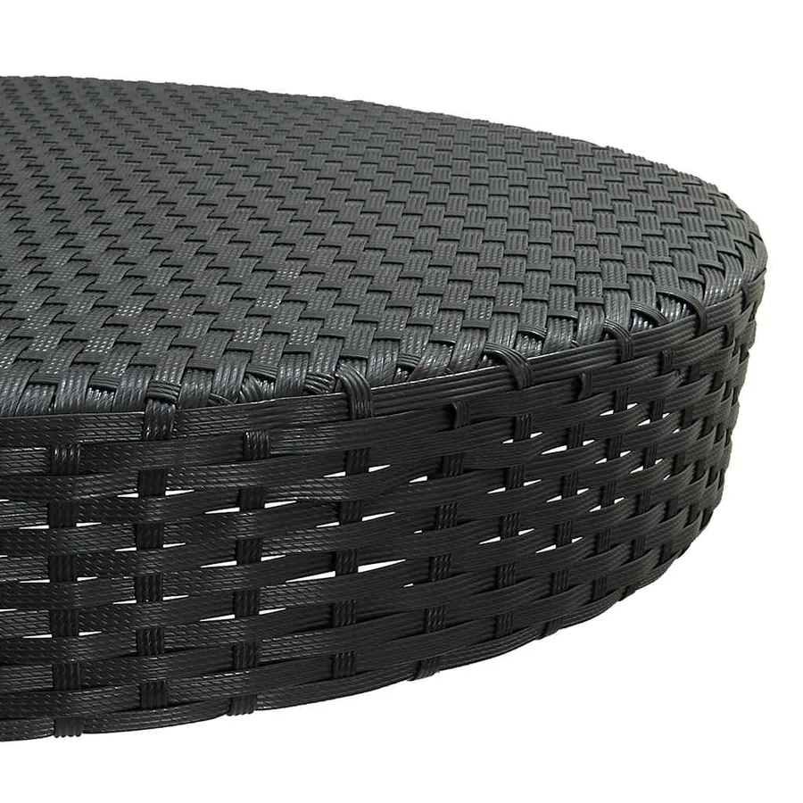 Ensemble de bar de jardin 5 pcs et coussins Résine tressée Noir - 5