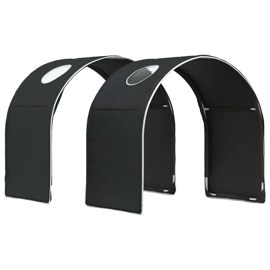 Lit avec Tunnel 3 pc Chêne Sonoma et noir Bois d'ingénierie - 5