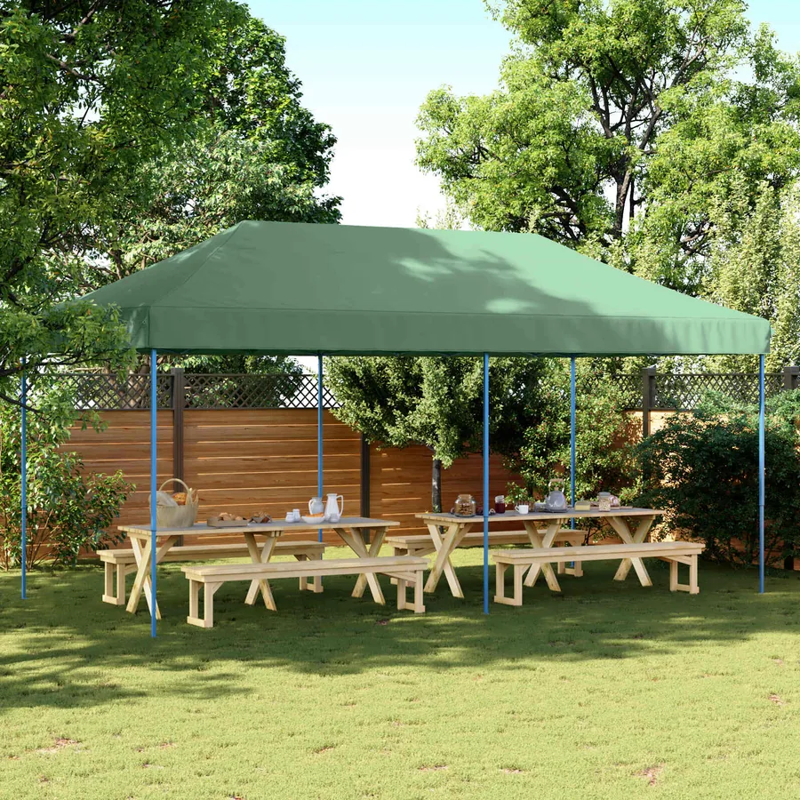 Tente de fête Vert 292 x 580 x 315 cm Tissu Oxford