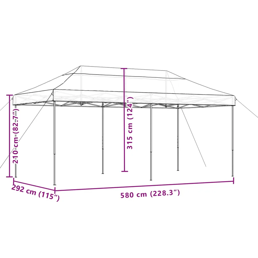 Tente de fête Vert 292 x 580 x 315 cm Tissu Oxford - 11