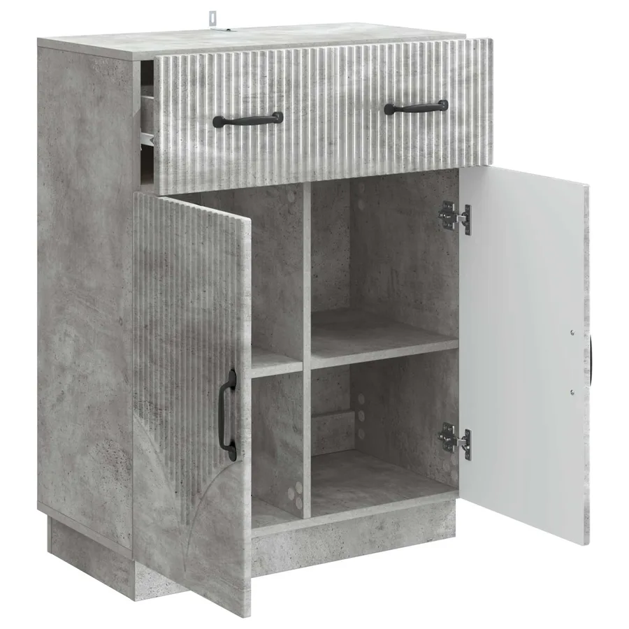 Buffet Gris béton 66 x 34,5 x 87 cm Bois d'ingénierie - 5