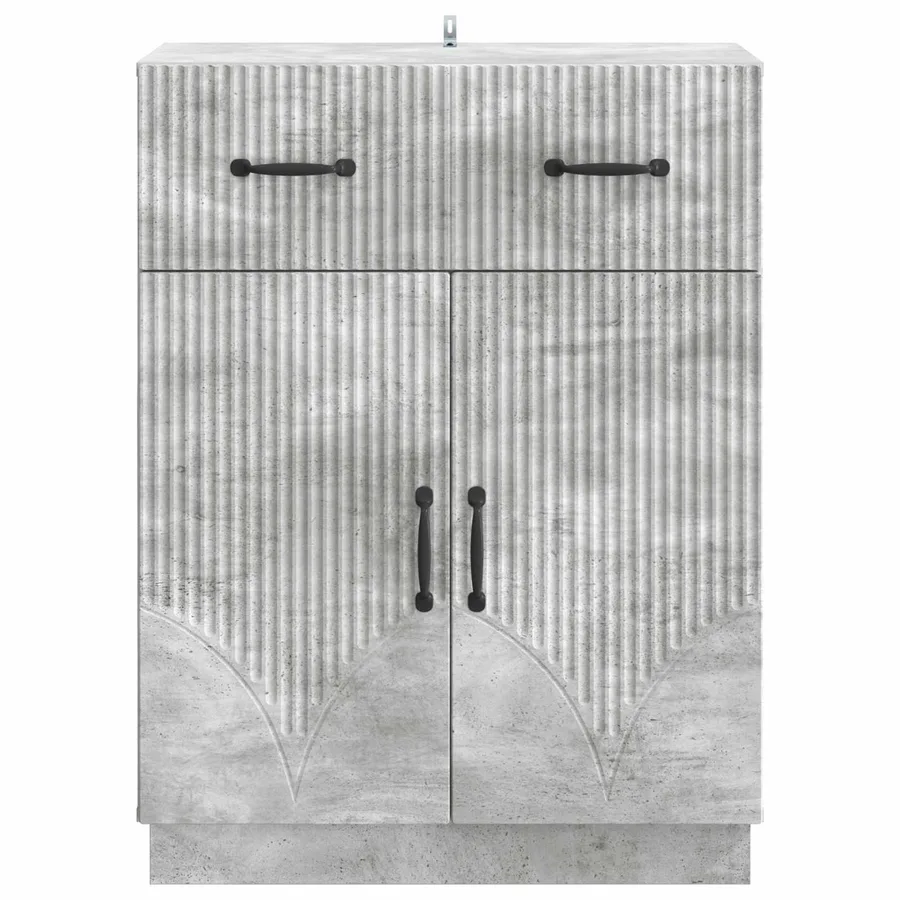Buffet Gris béton 66 x 34,5 x 87 cm Bois d'ingénierie - 6