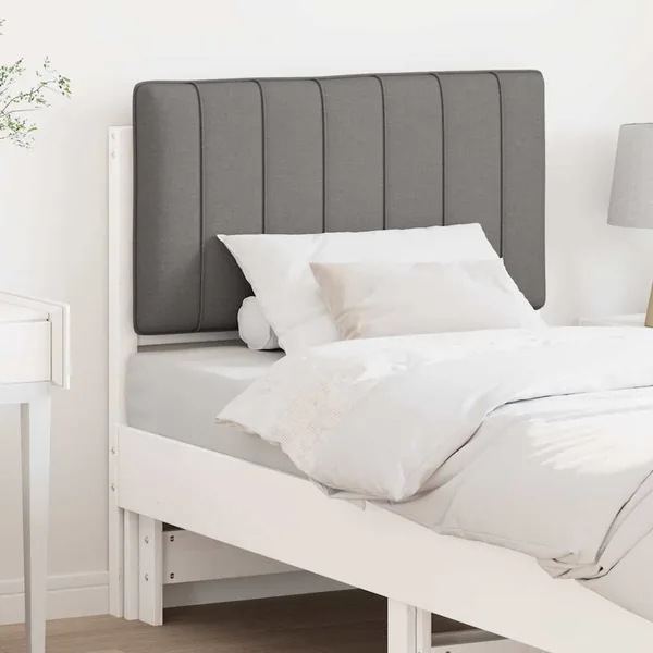 Tête de lit capitonnée Blanc et gris clair 75 cm Pin massif