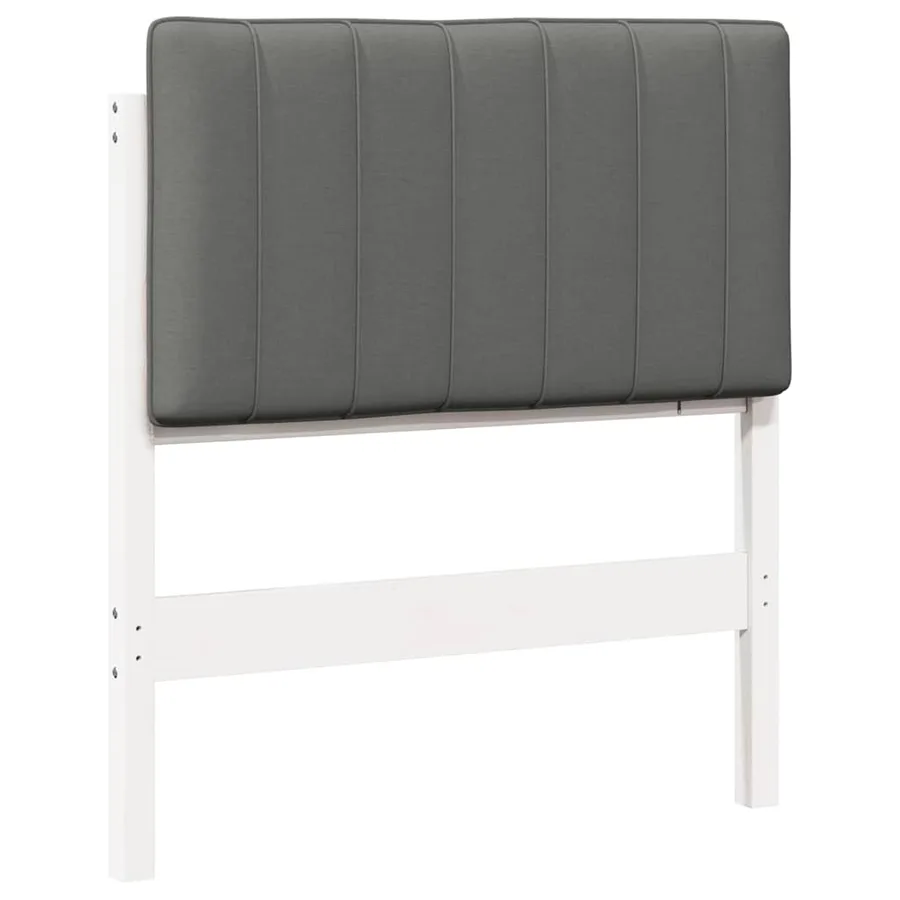 Tête de lit capitonnée Blanc et gris clair 75 cm Pin massif - 2