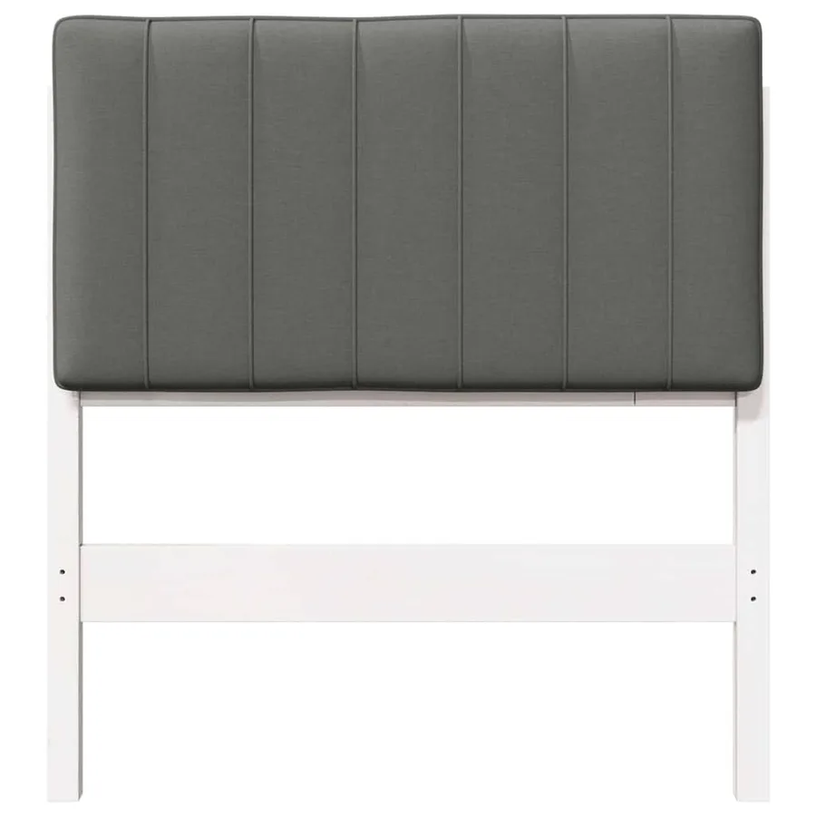 Tête de lit capitonnée Blanc et gris clair 75 cm Pin massif - 4
