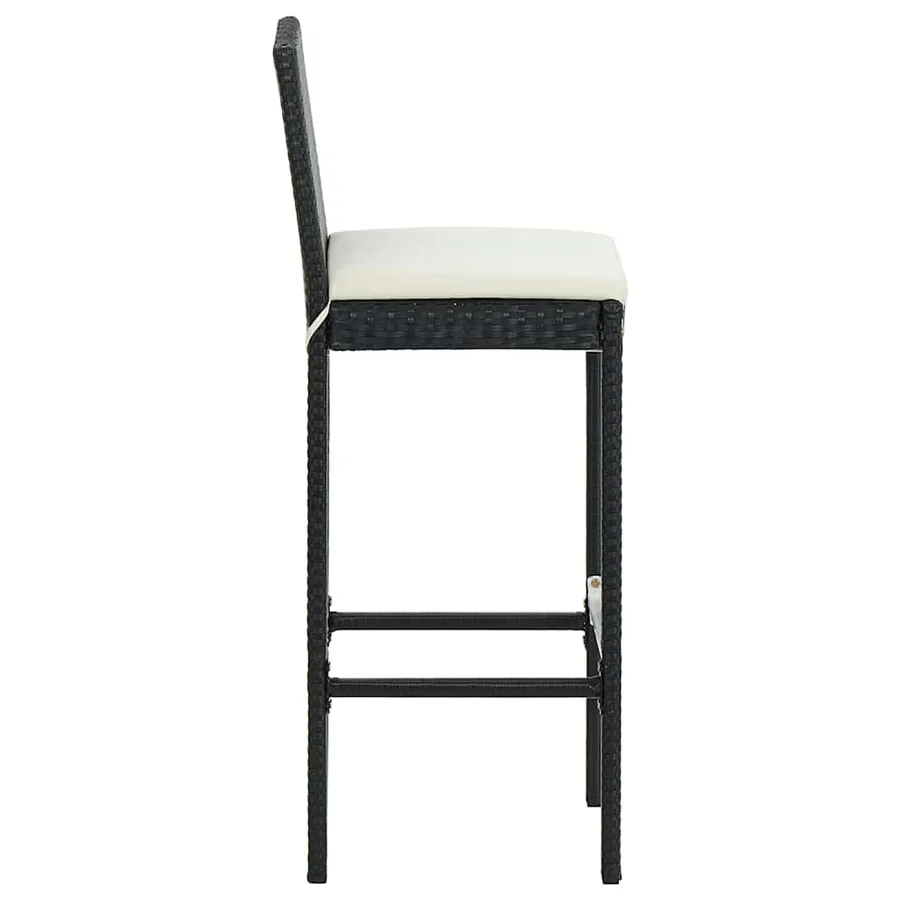 Ensemble de bar de jardin 5 pcs et coussins Résine tressée Noir - 13