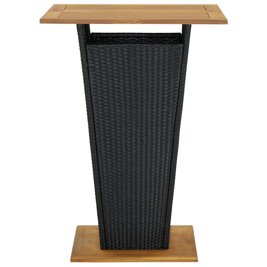 Garden Bar Set 5 pcs and Cushions Poly Rattan Black - 4