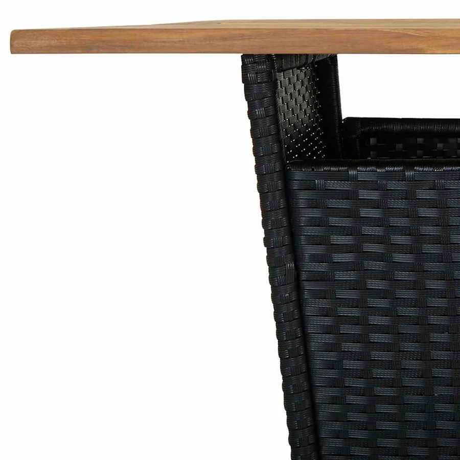 Ensemble de bar de jardin 5 pcs et coussins Résine tressée Noir - 7