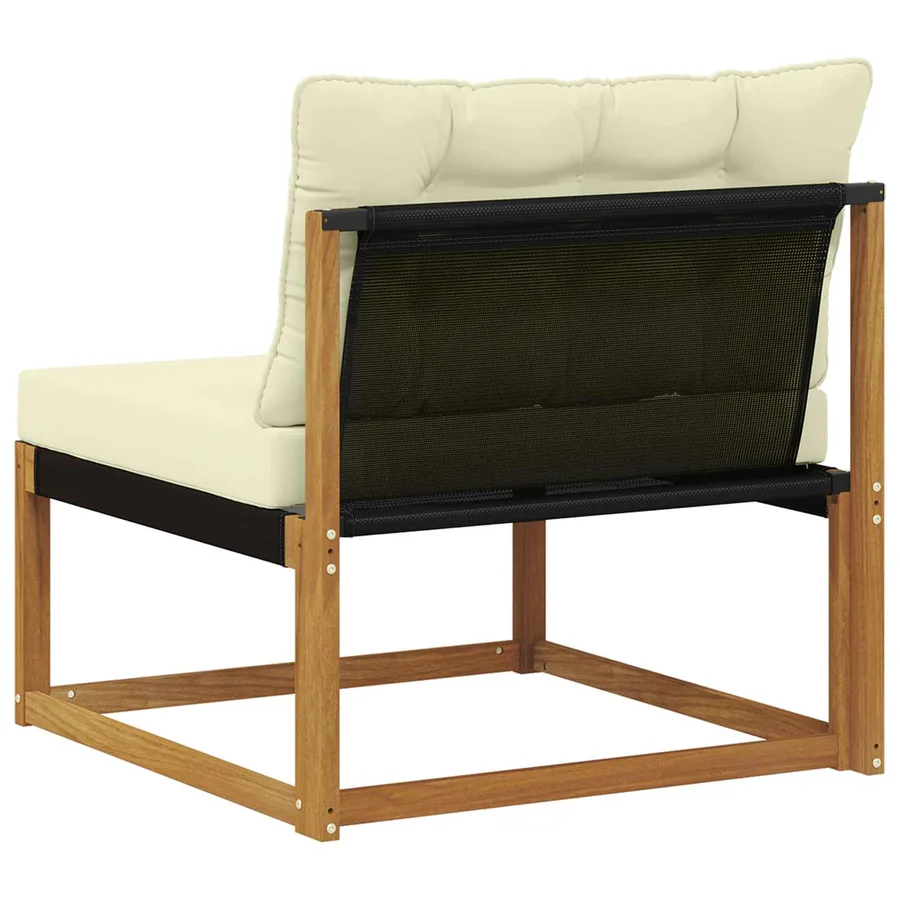 Sofa de milieu extérieur Bois d'acacia massif et Textilène - 6