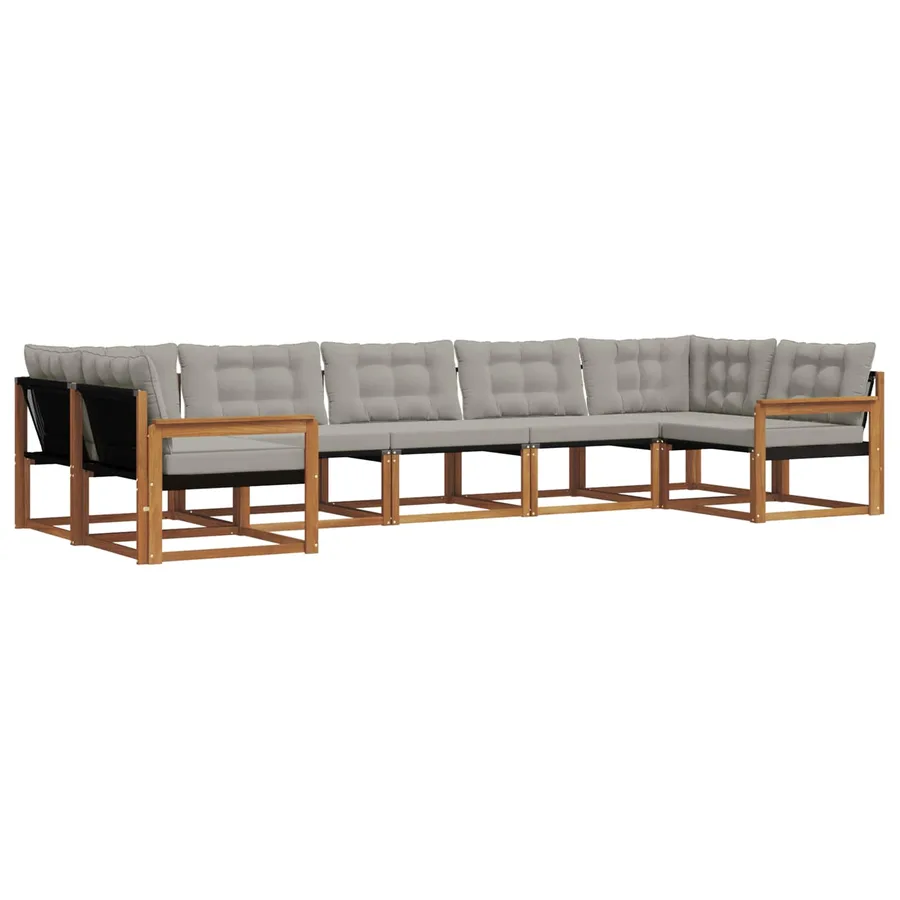 Ensemble de canapés d'extérieur 7 pcs Gris Naturel et Clair - 2