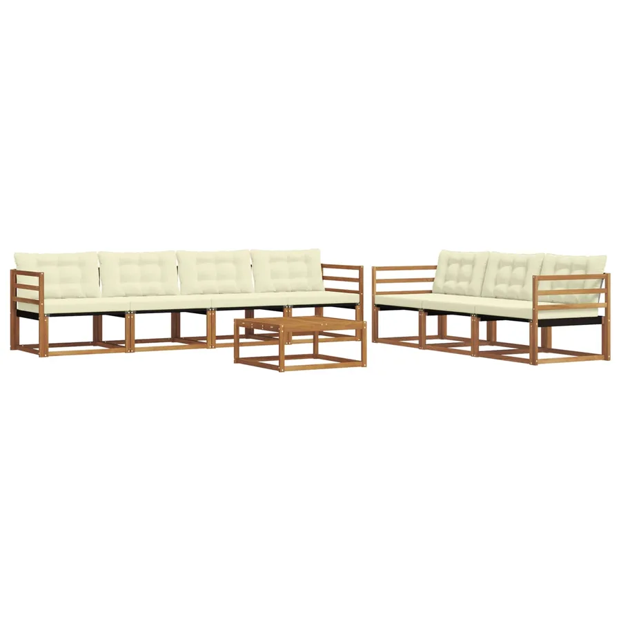 Ensemble de canapés d'extérieur 8 pcs Naturel et Crème - 2
