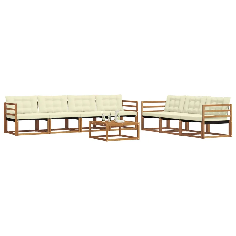 Ensemble de canapés d'extérieur 8 pcs Naturel et Crème - 3