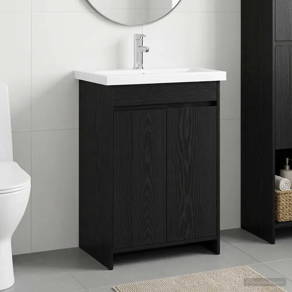 Ensemble de mobilier de salle de bain Chêne noir
