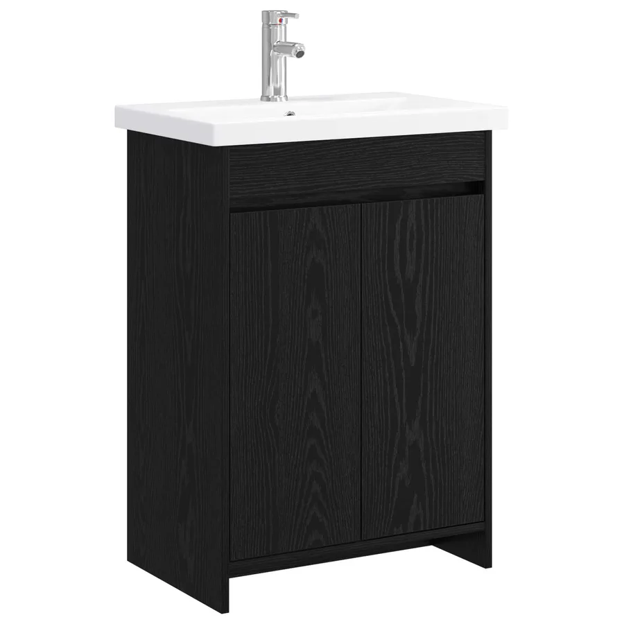 Ensemble de mobilier de salle de bain Chêne noir - 2