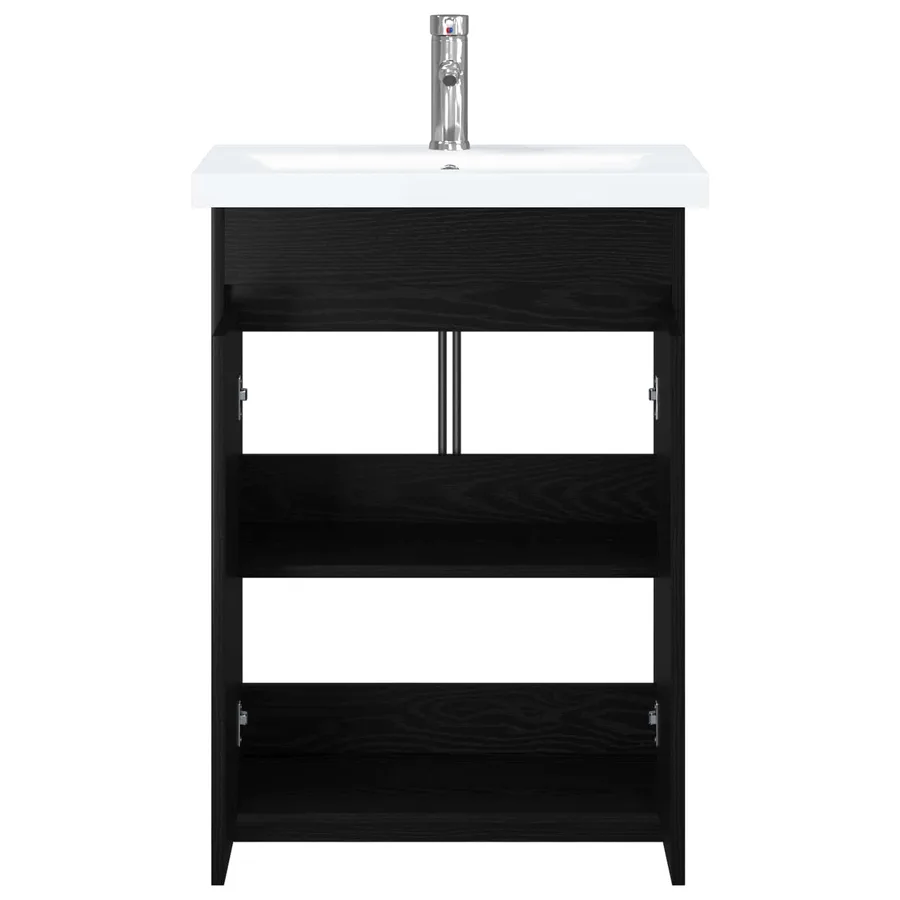 Ensemble de mobilier de salle de bain Chêne noir - 3