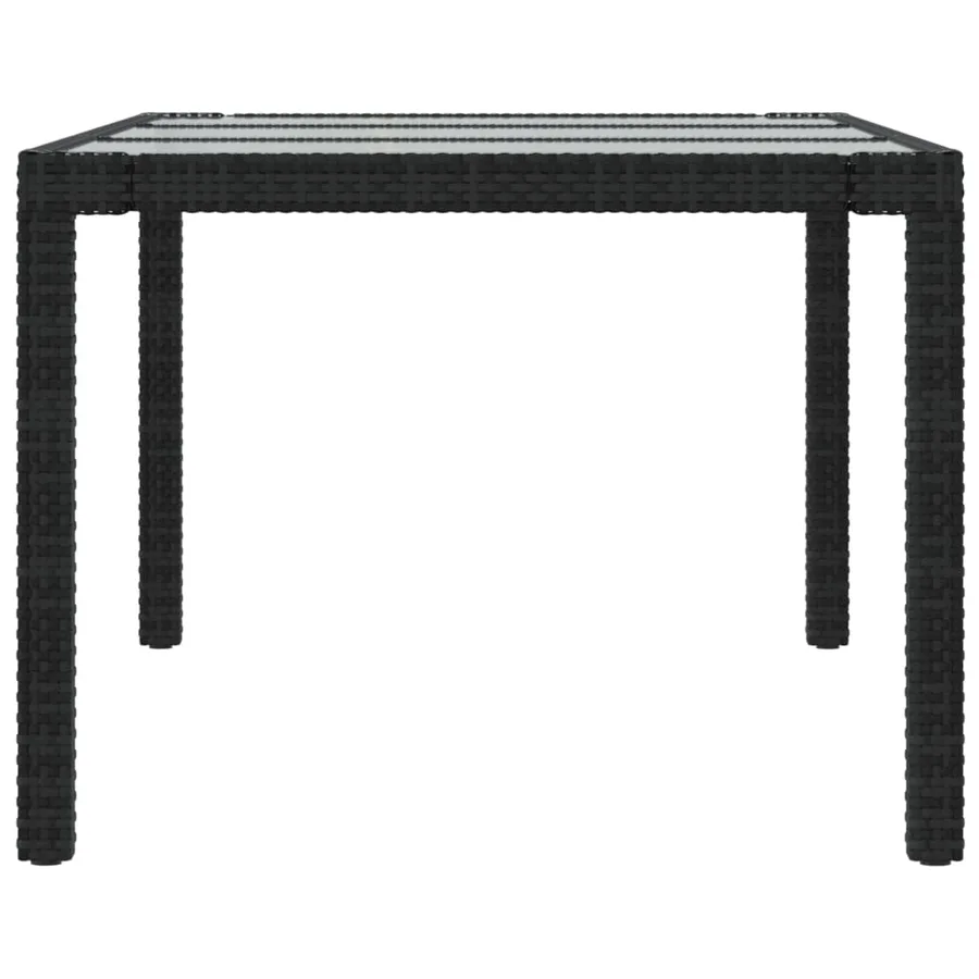 Ensemble à manger d'extérieur 9pcs coussins résine tressée noir - 12
