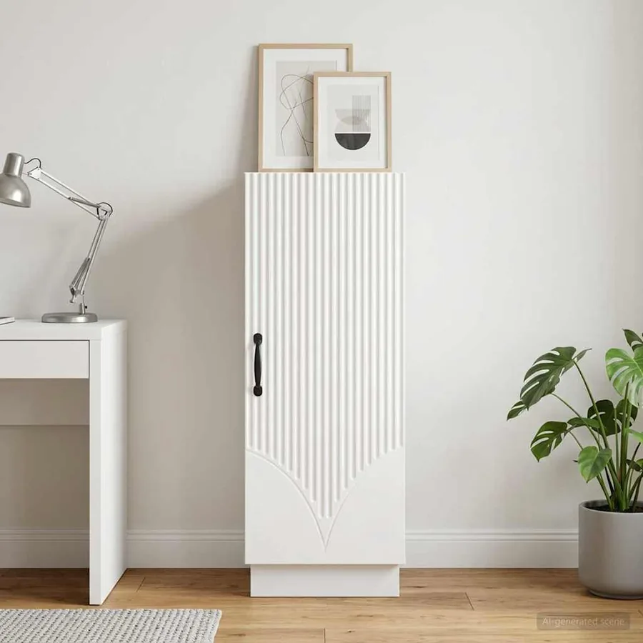 Buffet Blanc 33 x 34,5 x 87 cm Bois d'ingénierie