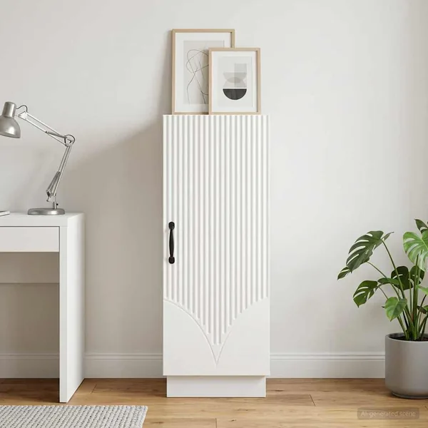 Buffet Blanc 33 x 34,5 x 87 cm Bois d'ingénierie